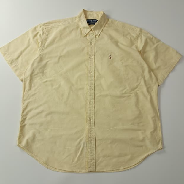 CA183 XL 폴로 블레이크 90s 크림옐로우 반팔 셔츠 남방