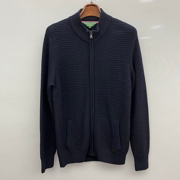 남성 헨리코튼 골프 집업니트