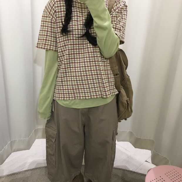 Matcha Plaid Layered Set
