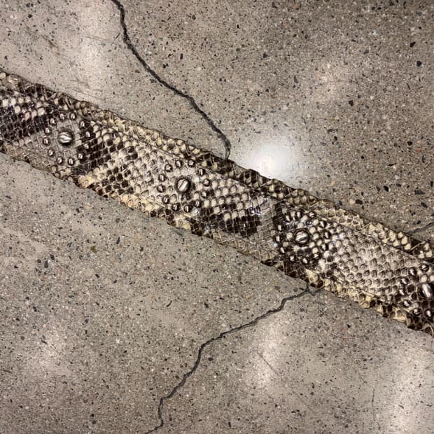 뱀피 파이톤 스네이크 스터드 가죽 벨트