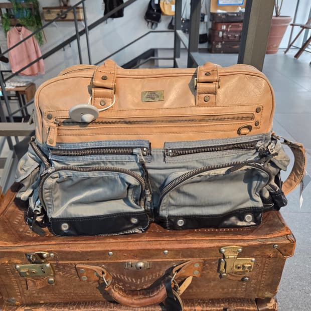 Diesel 디젤 베이지 그레이 빅 토트백