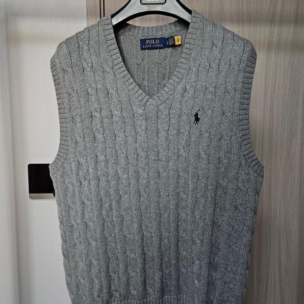 폴로 랄프로렌 24ss 코튼 케이블 니트 베스트 그레이