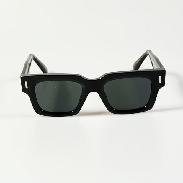 CANAAN 블랙 볼드 스퀘어 프레임 빈티지 선글라스