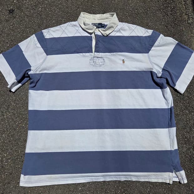 Polo 스트라이프 럭비 반팔티