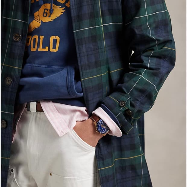 폴로 랄프로렌  플래드 왁스 트윌 발마칸 코트
