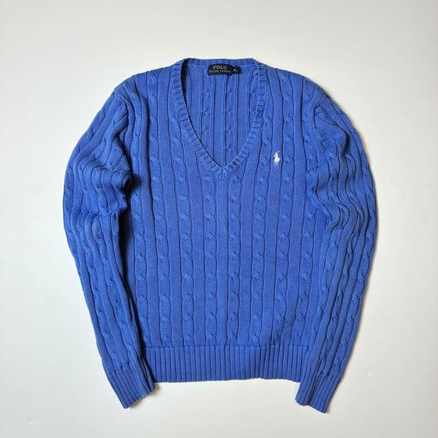 폴로 랄프로렌 코튼 브이넥 꽈배기 니트 PN8225