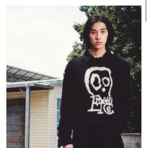 ETCE 스컬 코튼 니트 블랙 