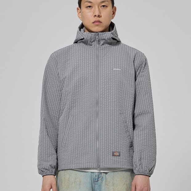 디키즈 그리드 체크 윈드브레이커 M