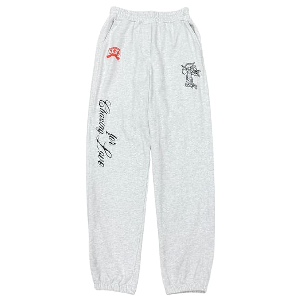 기준 체이싱 러브 스웻팬츠 바지 멜란지 화이트 L