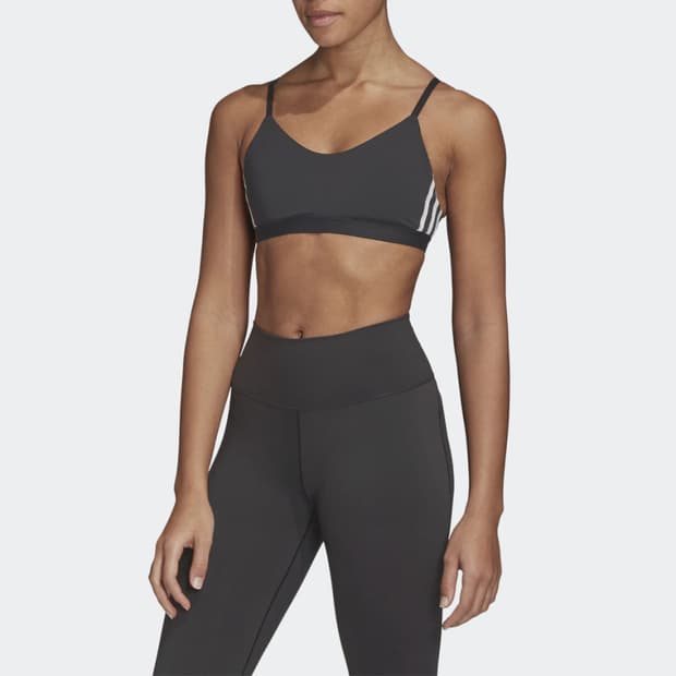 아디다스 올 미 3-스트라이프 라이트 서포트 우먼스 스포츠브라 블랙