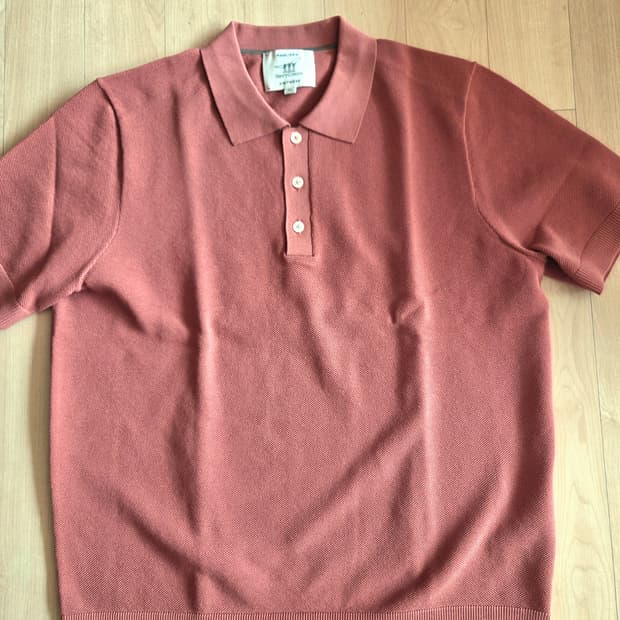 헨리코튼 피케 리플니 니트 105 코랄