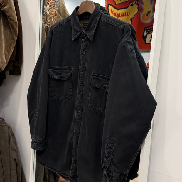 Stanley 빈티지 흑청 데님 플란넬 셔츠
