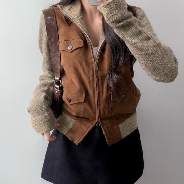 폴로 니트 집업