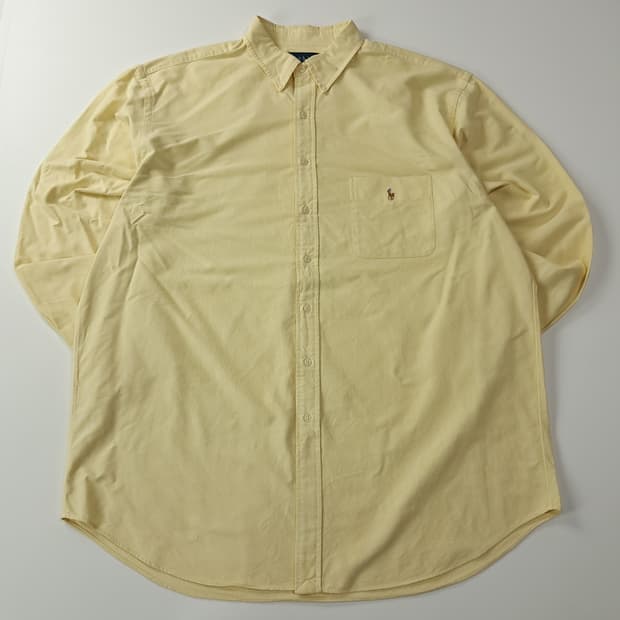 CA268 2XLT 폴로 빅사이즈 90s 버터크림옐로우 셔츠 남방