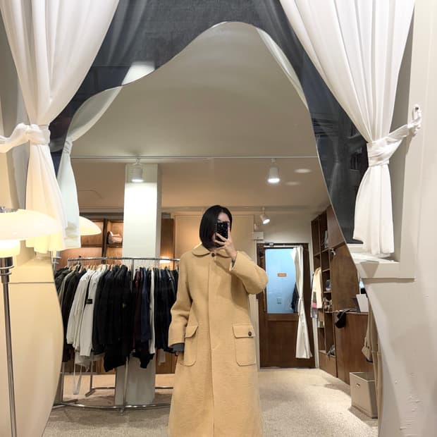 발렌티노 앙고라 모헤어 롱코트