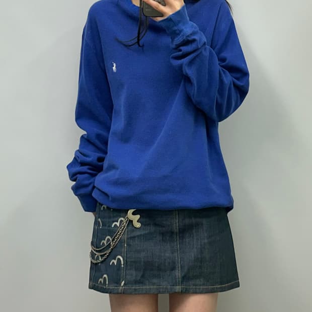 폴로 랄프로렌 화이트포니 색상 와플 니트