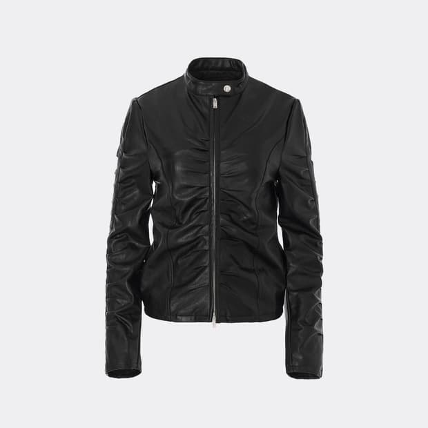 나체 셔링 레더자켓