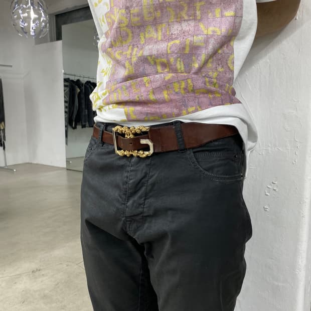 돌체앤가바나 2000s 오나먼트 버클 레더 벨트