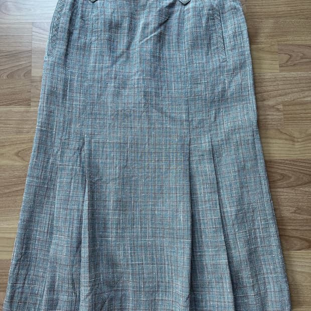 린넨체크스커트