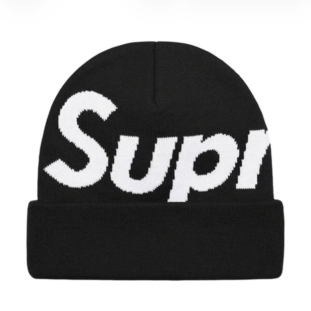 슈프림 빅 로고 비니 블랙