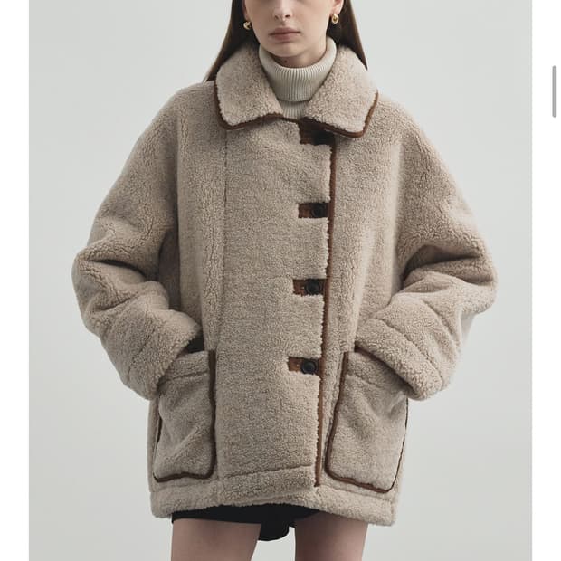 몽돌 리버시블 스웨이드 무스탕 브라운