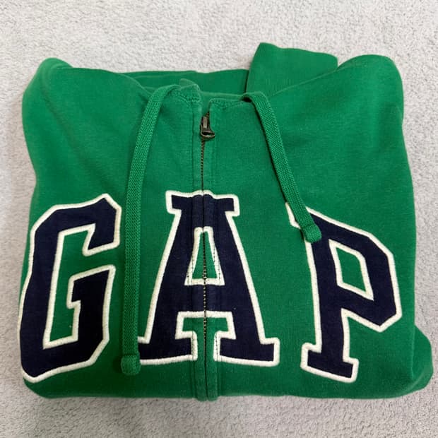 GAP 그린 기모 후드집업