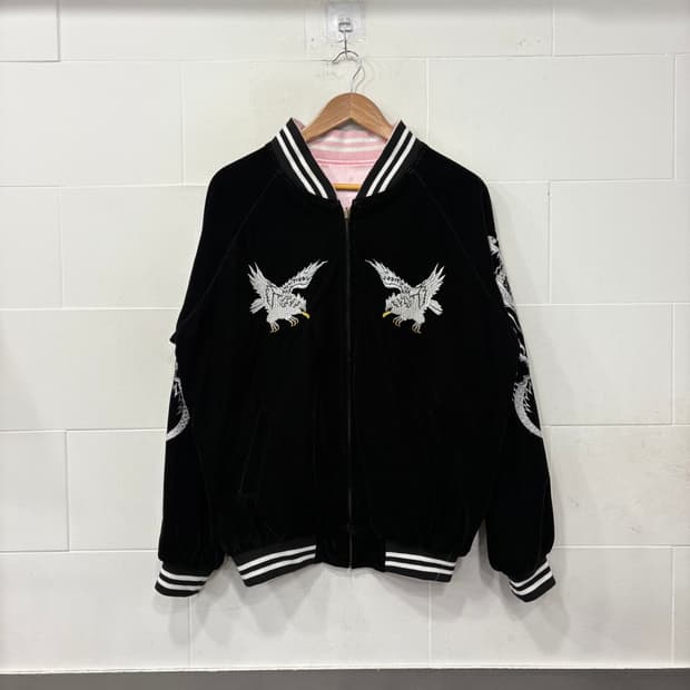 독수리 자수 리버시블 스카쟌