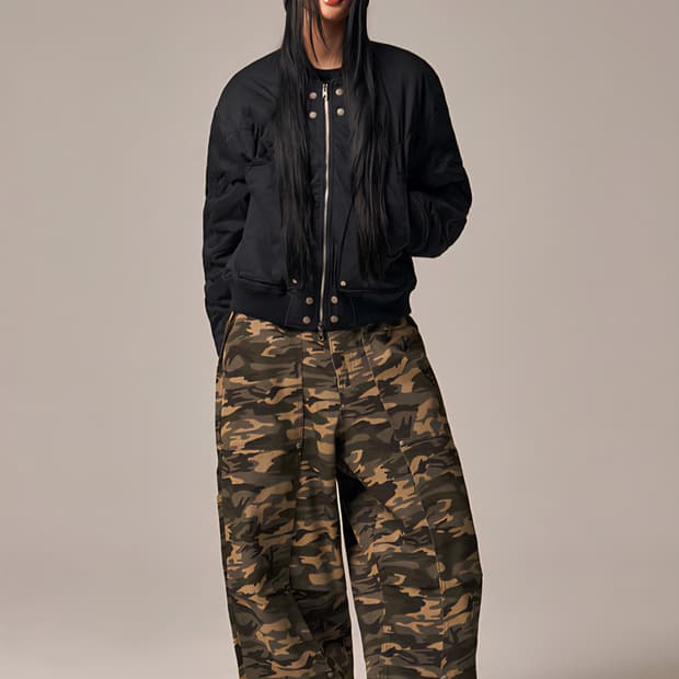 아이돈워너셀 Circle Shirring Logo Ma-1 Black