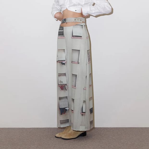 폴리수엠 windows waist slit belt skirt 