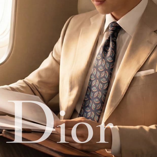 크리스찬 디올 실크 페이즐리 모티브 넥타이 9.7cm A+등급 K2192