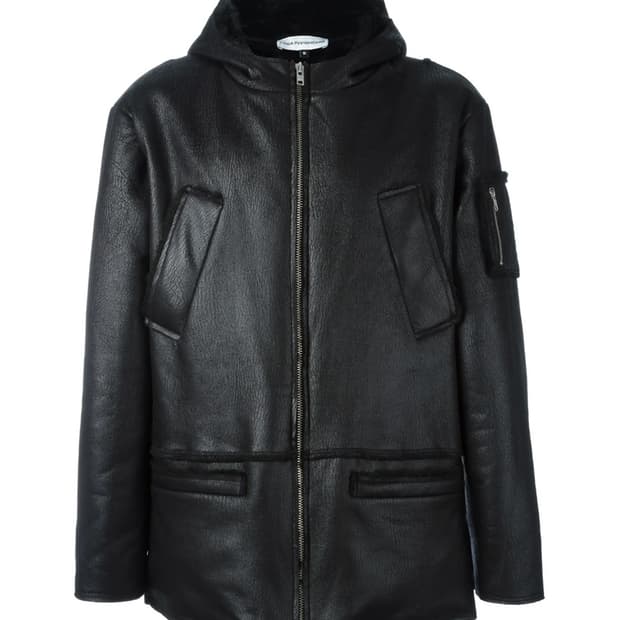 고샤 루브친스키 인조 레더 퍼 후드 자켓