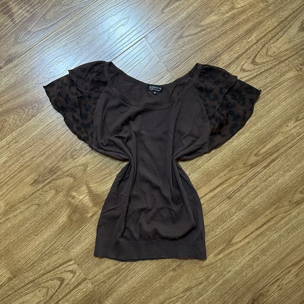 빈티지 호피 날개 반팔 티셔츠 오네갸루 로걀 라떼 고딕 긱시크  오리엔탈