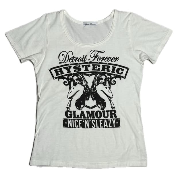 히스테릭 글래머 아카이브 라인스톤 히스걸 로고 반팔 티셔츠