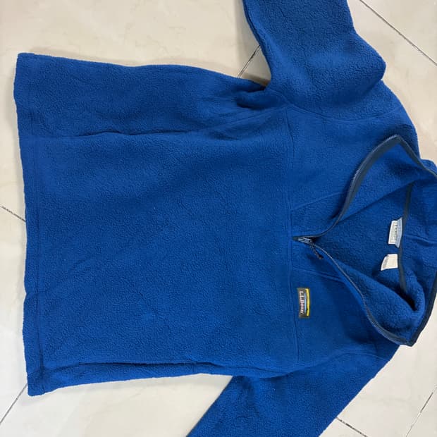 엘엘빈 파란색 플리스 하프집업