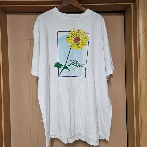 90's oneita 썬플라워 싱글스티치 빈티지 반팔 티셔츠