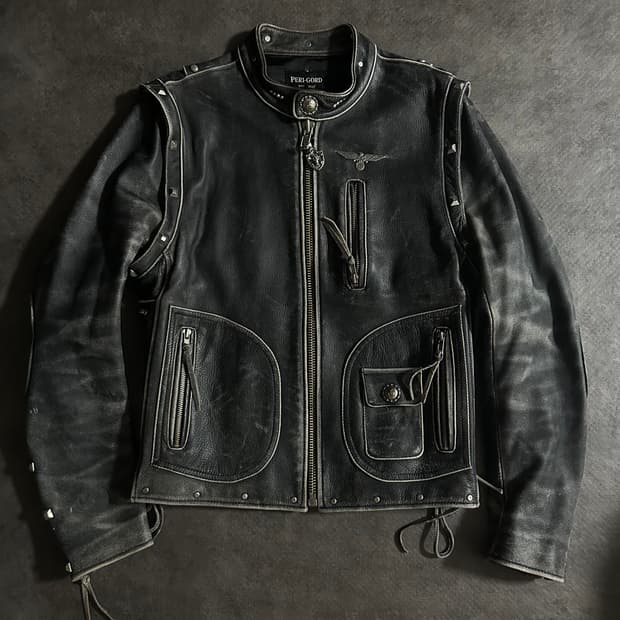 [팔분리/M] 페리골드 OCC 커스텀 천연 소가죽 바이커 자켓 & 베스트