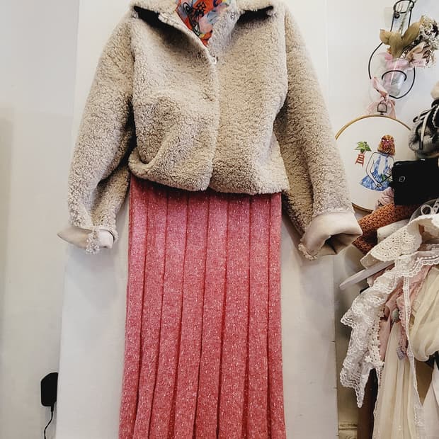 뽀글이 양털 무스탕  자켓.mcsister 니트스커트