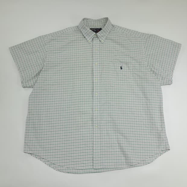 Co472 2XL 폴로 랄프로렌 빅셔츠 그린라벤더 체크 반팔 셔츠 남방