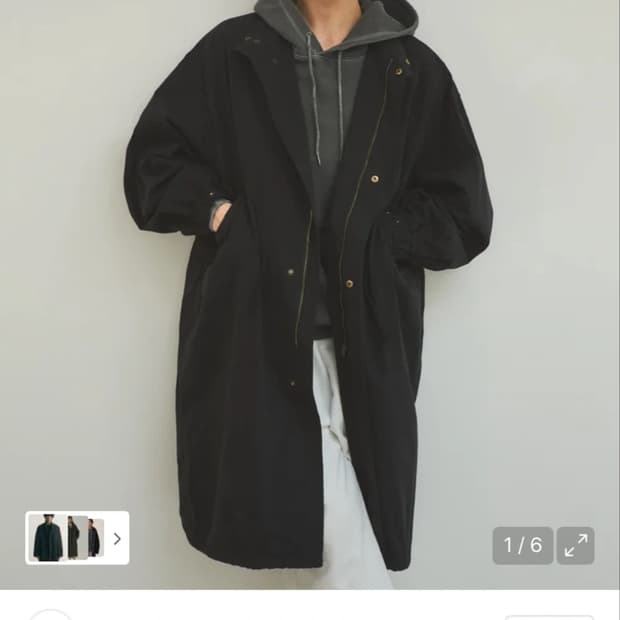 블랙 롱 야상 자켓 (오버핏)