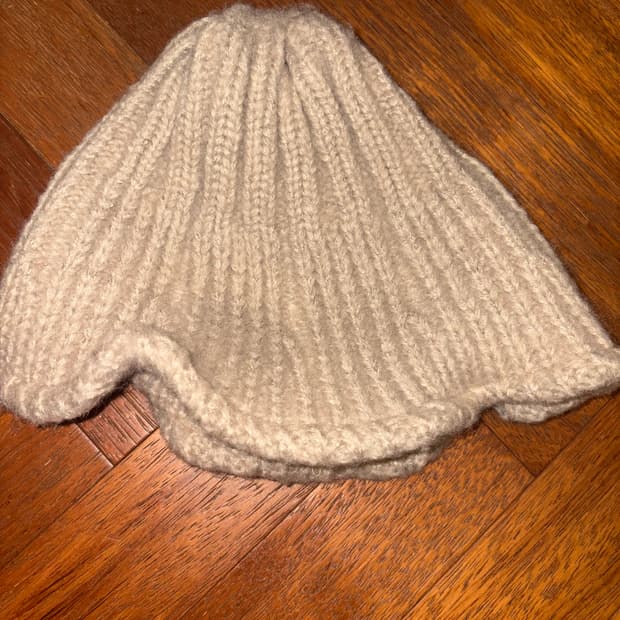 빈티지 꾸불꾸불 비니 베이지