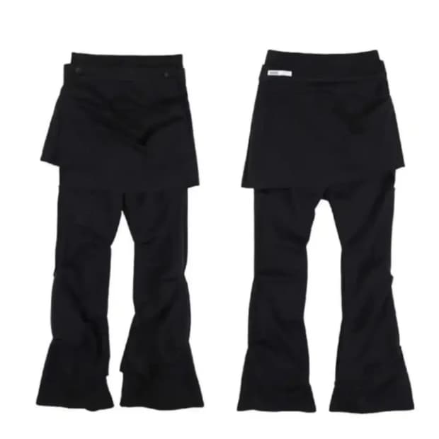 오호스 랩오버 턱팬츠 스커트팬츠 블랙 S 사이즈ㅐ