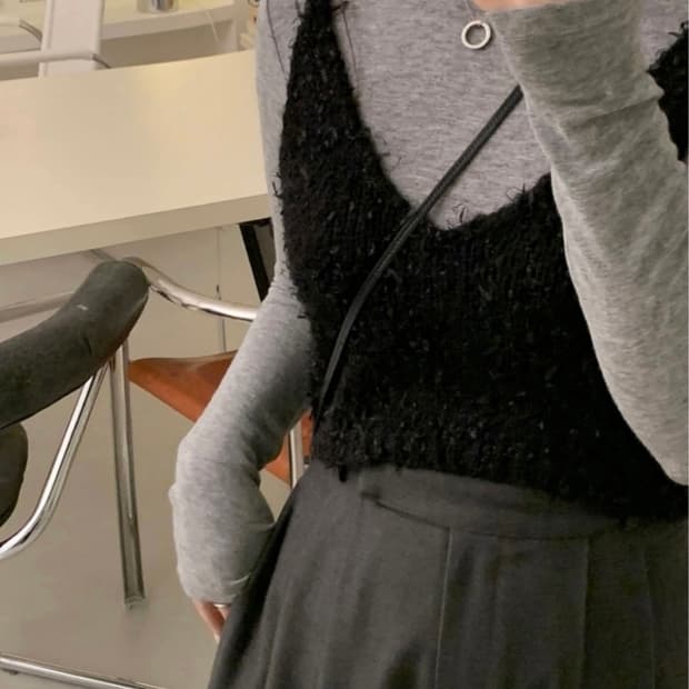 뷔스티에 블랙 아이보리