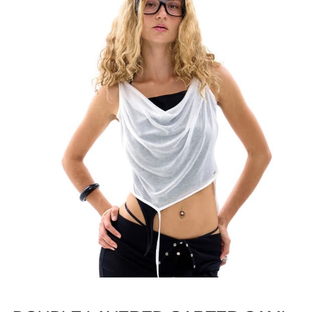 DOUBLE LAYERED GARTER CAMI