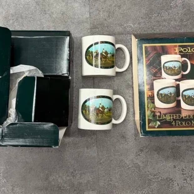 90s 폴로 랄프로렌 데드스탁 포장 박스 머그컵 세트