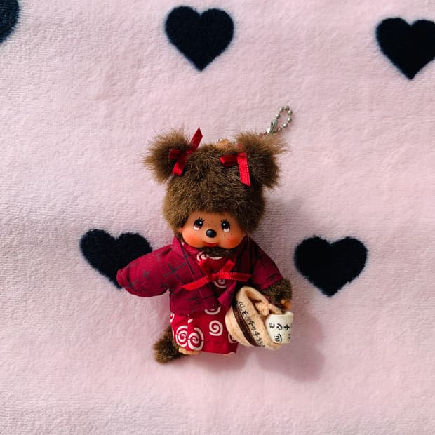 ️♨️2001 고전 온천 여아 몬치치 키체인