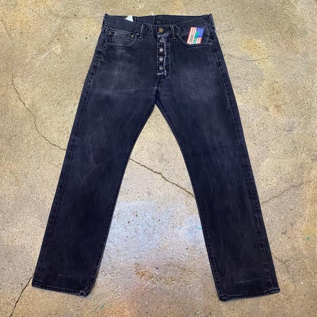 00s Made in USA 리바이스 501 흑청 데님