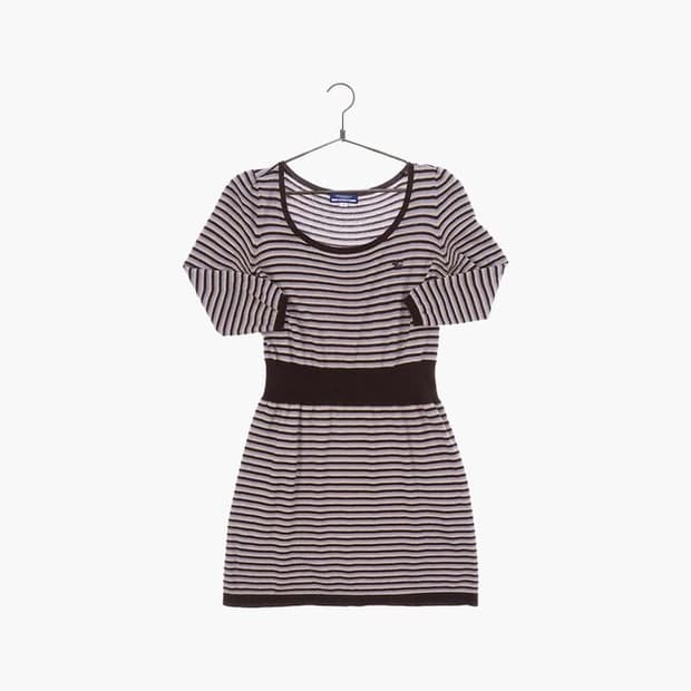 빈티지 버버리 블루라벨 스트라이프 7부 원피스