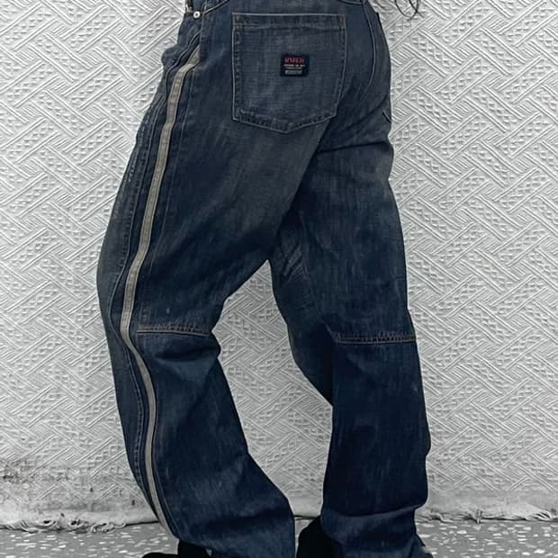 칼 카니 레트로 스트릿 펑크 워싱 데님팬츠 36인치 C09135