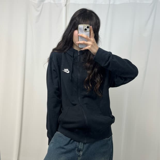 Nike black hood zip-up