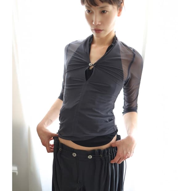 [가격고정]울리카상투스 NAPE MESH TOP (MIDNIGHT) S